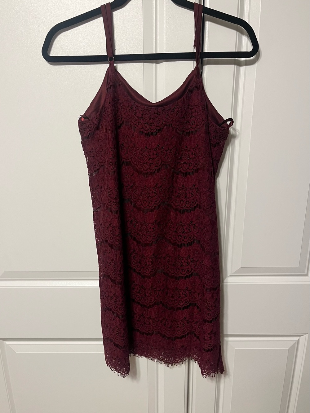 Lace burgundy Mini Dress-sleeveless summer dress by. Love, Fire- small